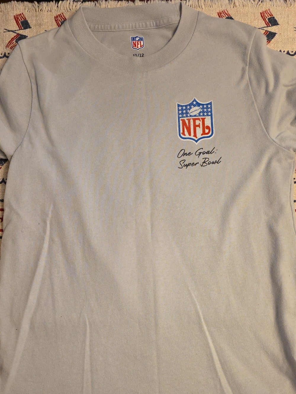 NFL Light Gray Short Sleeve Crewneck T-Shirt with Shield Logo